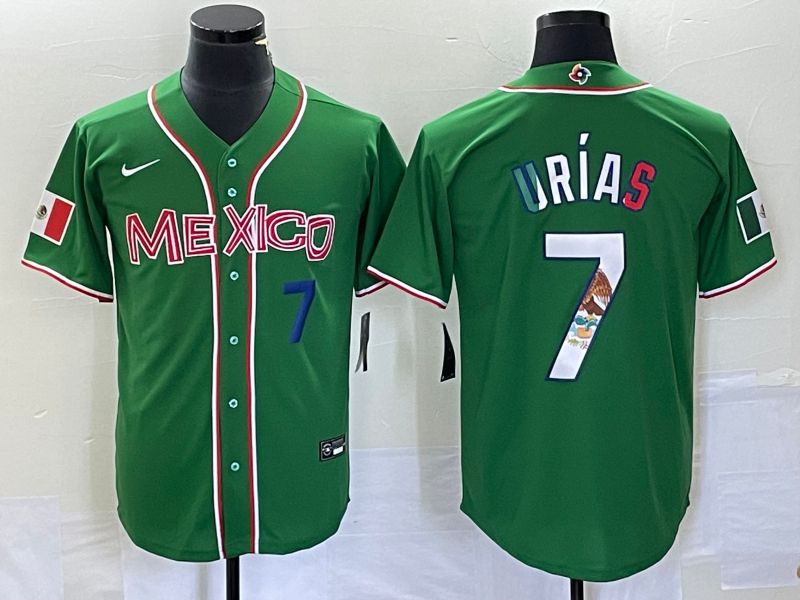 Men 2023 World Cub Mexico #7 Urias Green Nike MLB Jersey6->more jerseys->MLB Jersey